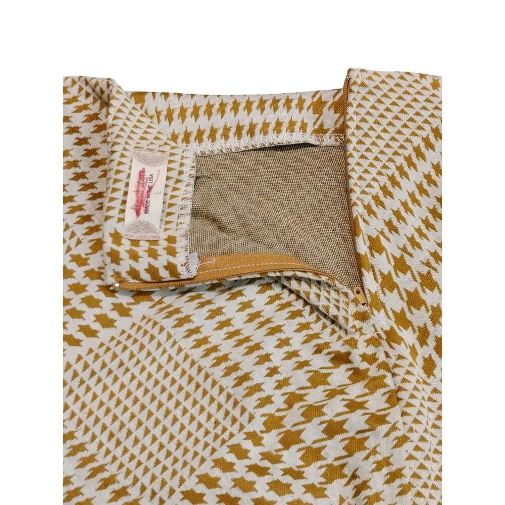 NWT Altar'd State Mini Skirt Geo Print High Rise Yellow USA Made Womens Large